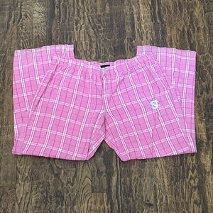 North Carolina Pink Plaid Women's Pajama Pants